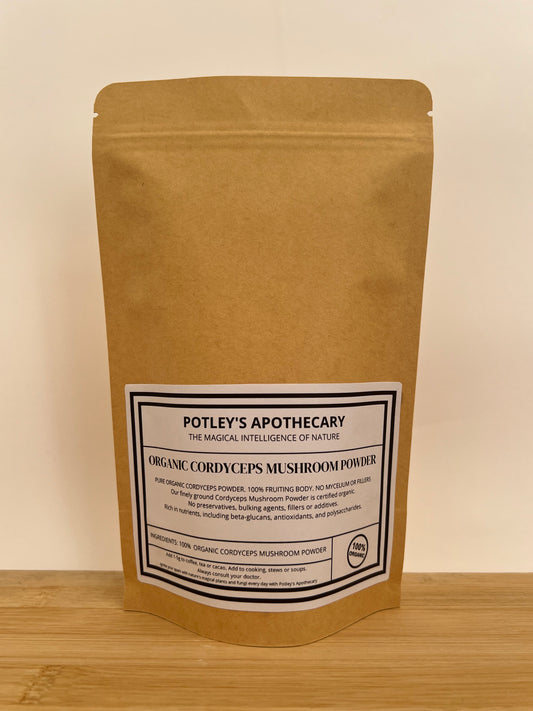 Organic Cordyceps Fruitng Body powder. 100% Pure. Potley's Apothecary