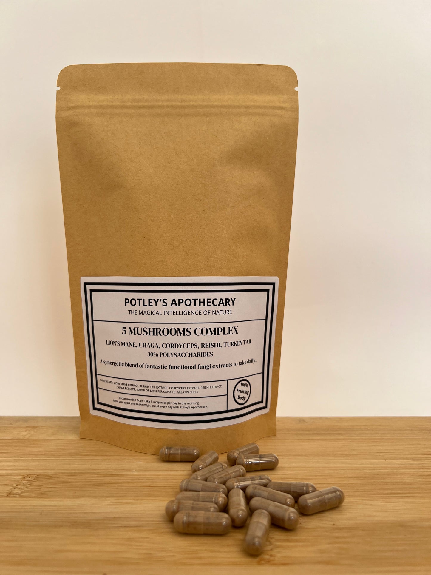 Functional Mushrooms blend capsules Potley's Apothecary