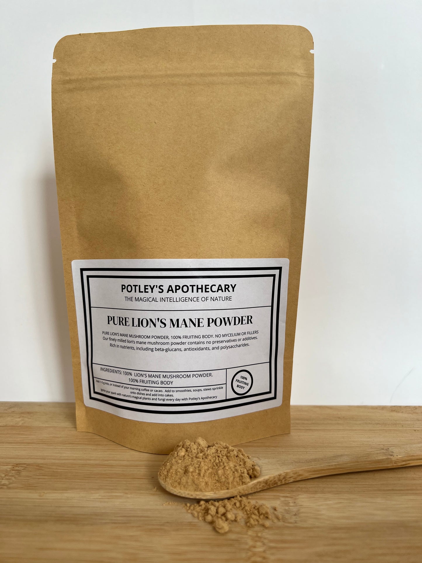 Lion's Mane Powder, Potley's Apothecary, harnessing the magic of nature for focus concentration and clarity