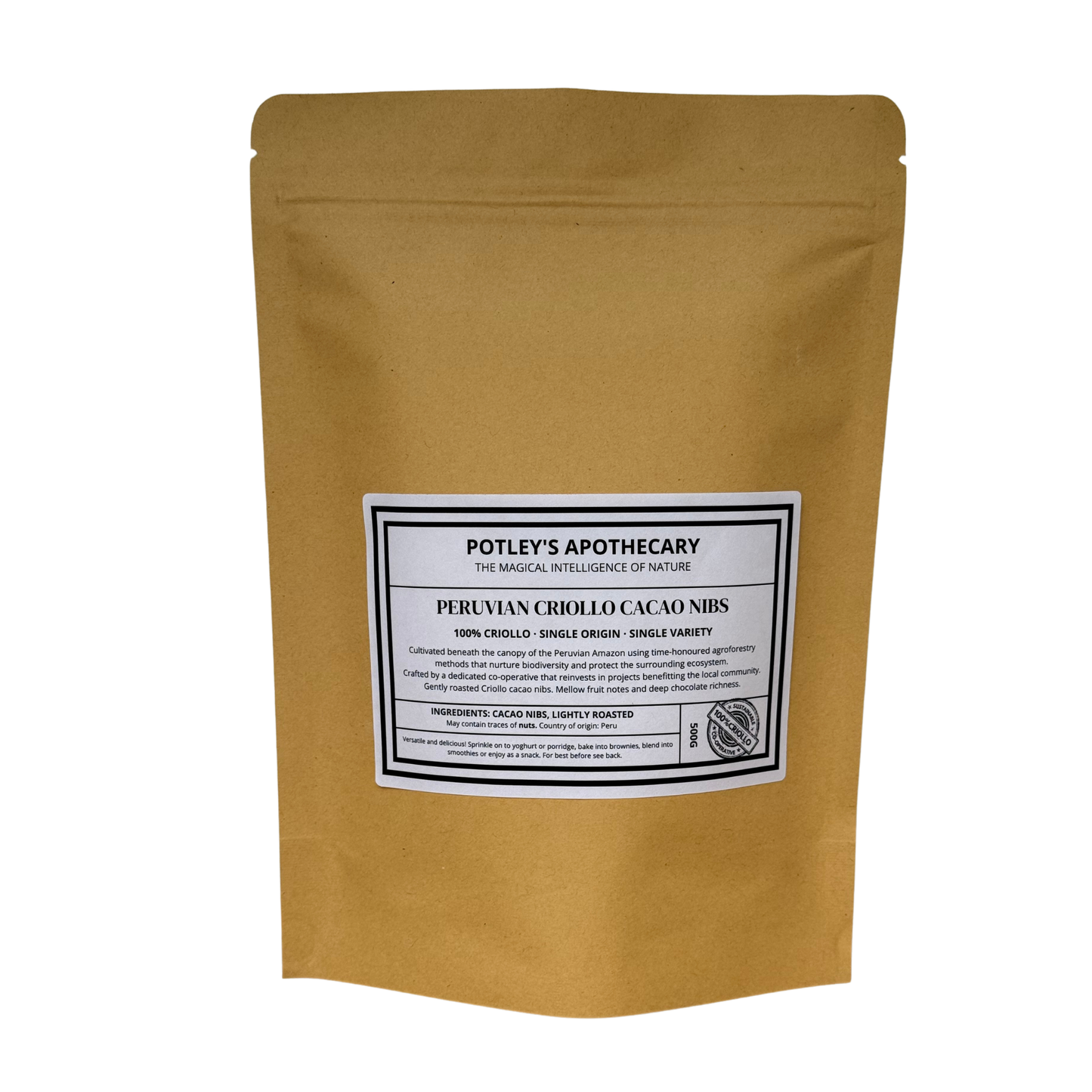 Lightly Roasted Peruvian Criollo Cacao Nibs